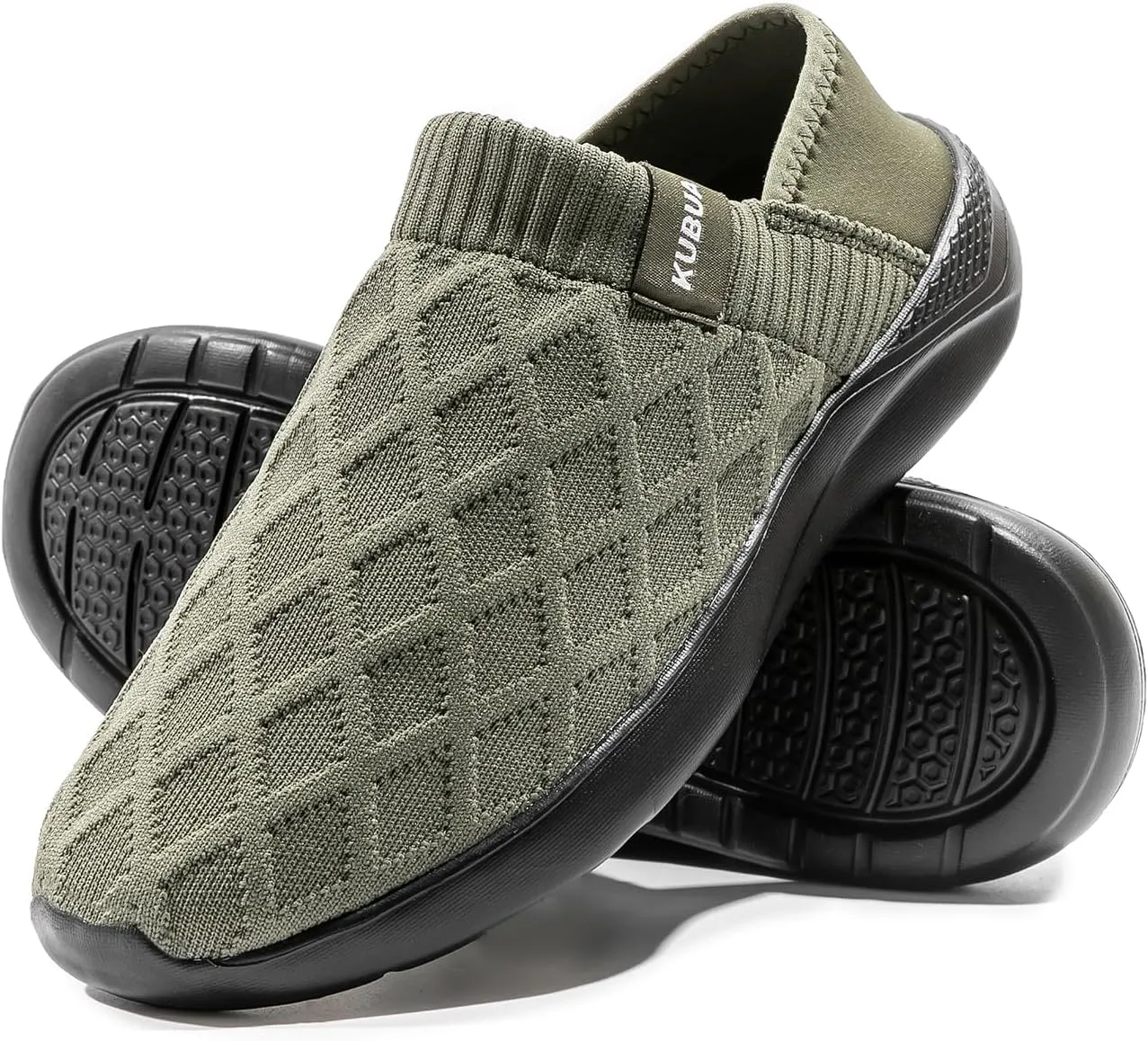 KUBUA Mens Womens Slippers Indoor Lightweight House Shoes Outdoor Breathable Slip on Loafers