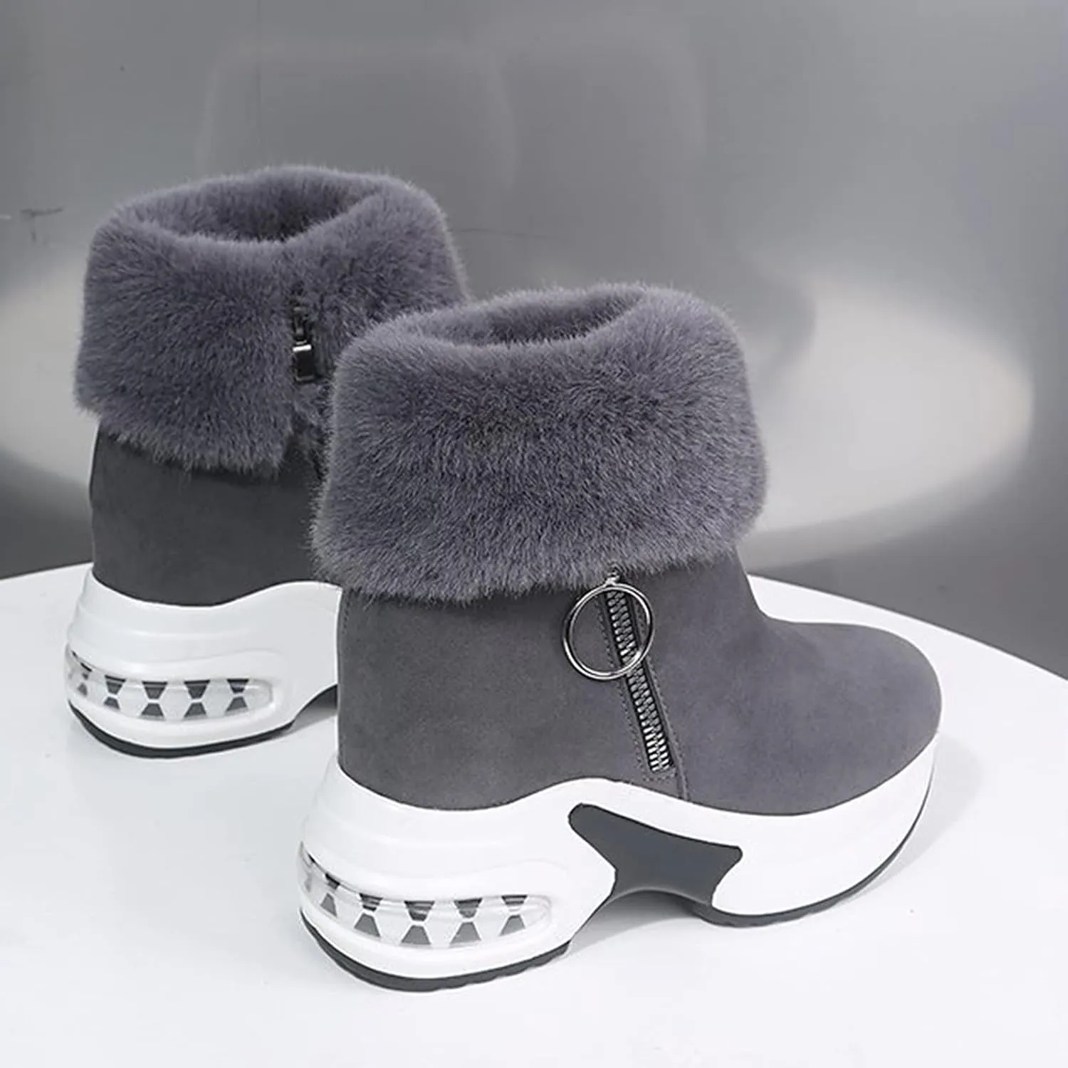 L Boot Fashion Boots Thermal Women's Slip-on Wedges Casual Shoes Breathable Women's Boots Mint Everything