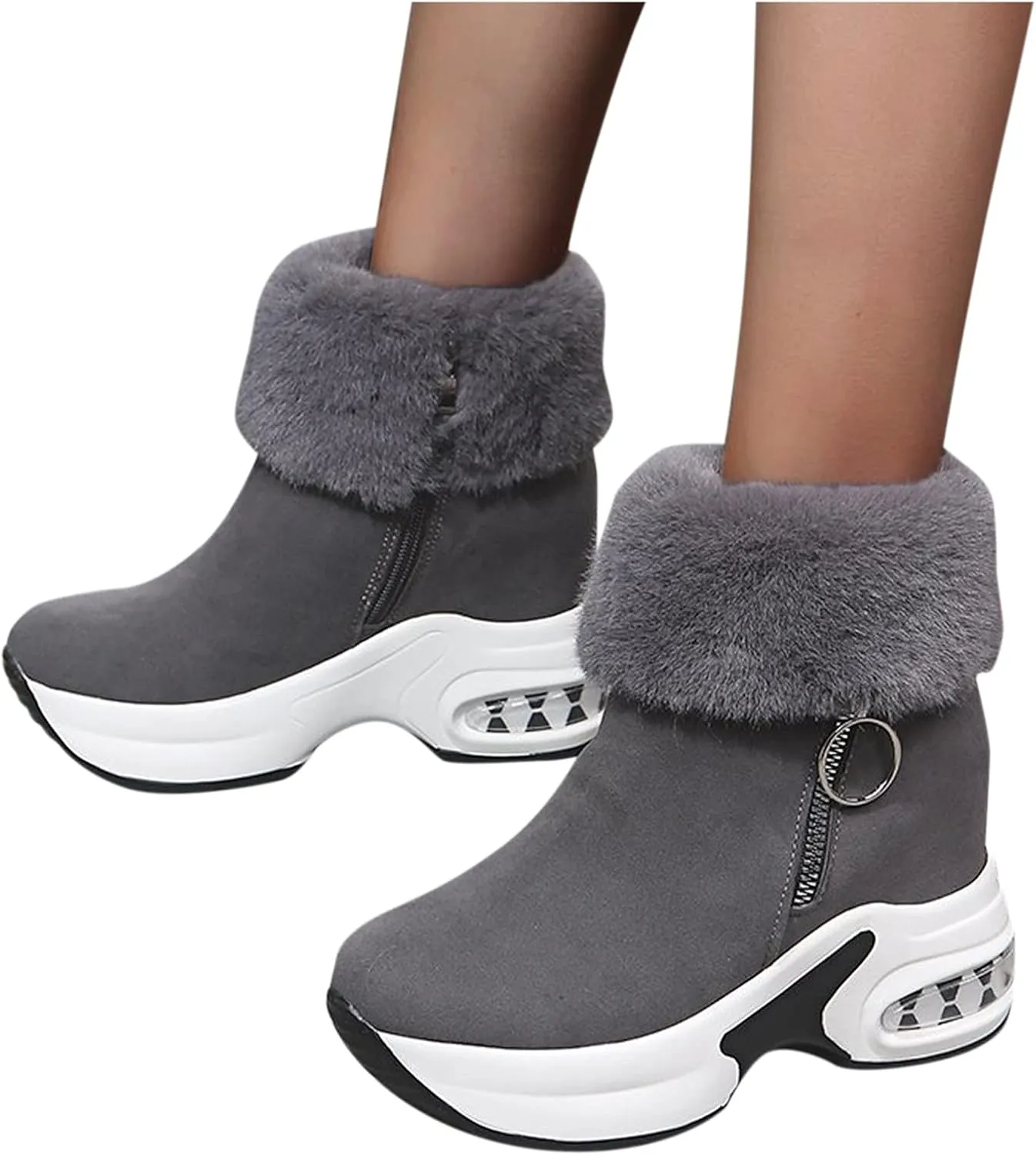 L Boot Fashion Boots Thermal Women's Slip-on Wedges Casual Shoes Breathable Women's Boots Mint Everything