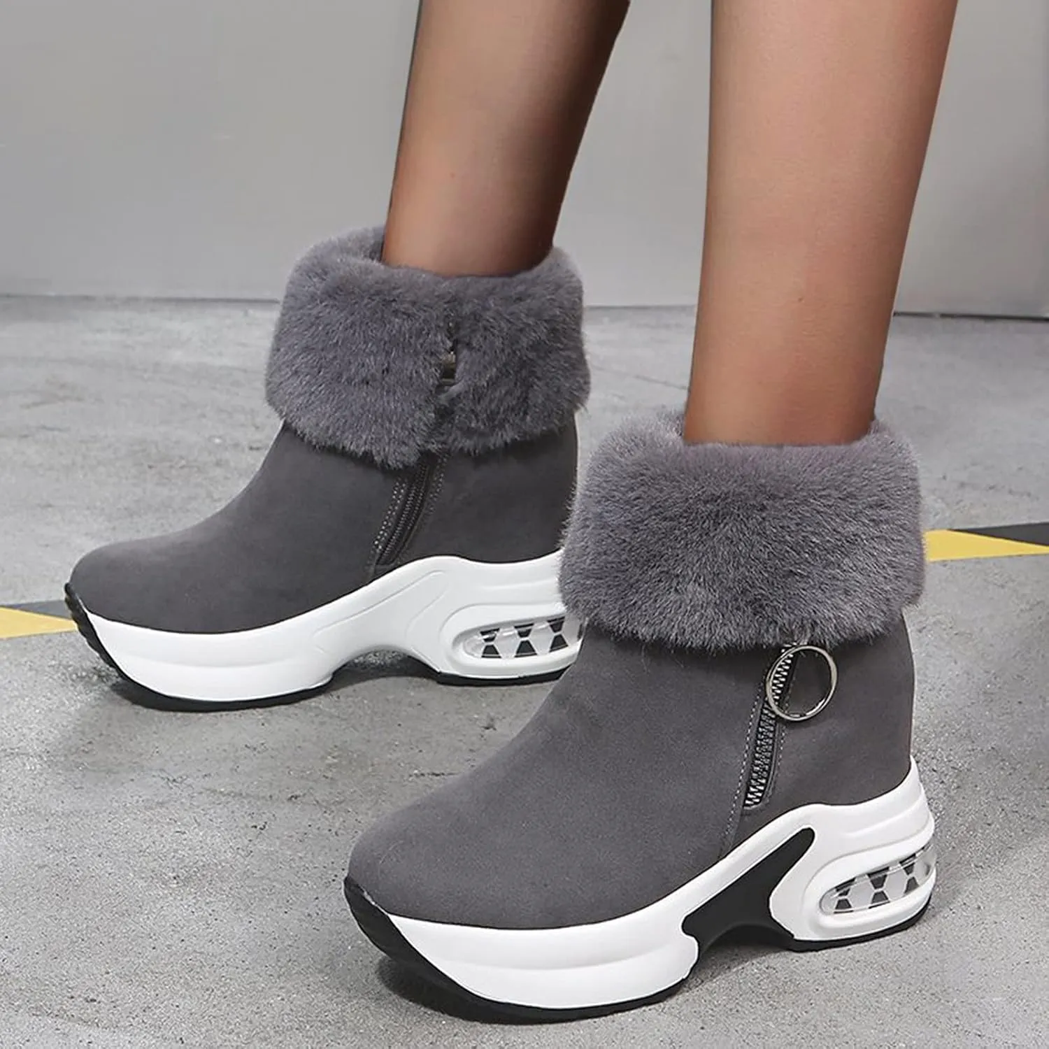 L Boot Fashion Boots Thermal Women's Slip-on Wedges Casual Shoes Breathable Women's Boots Mint Everything