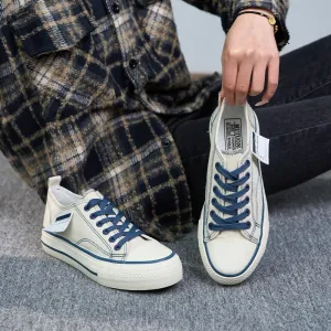Lace Up Retro Low Cut Casual Canvas Shoes, Versatile Flat Bottomed Lightweight Walking Shoes