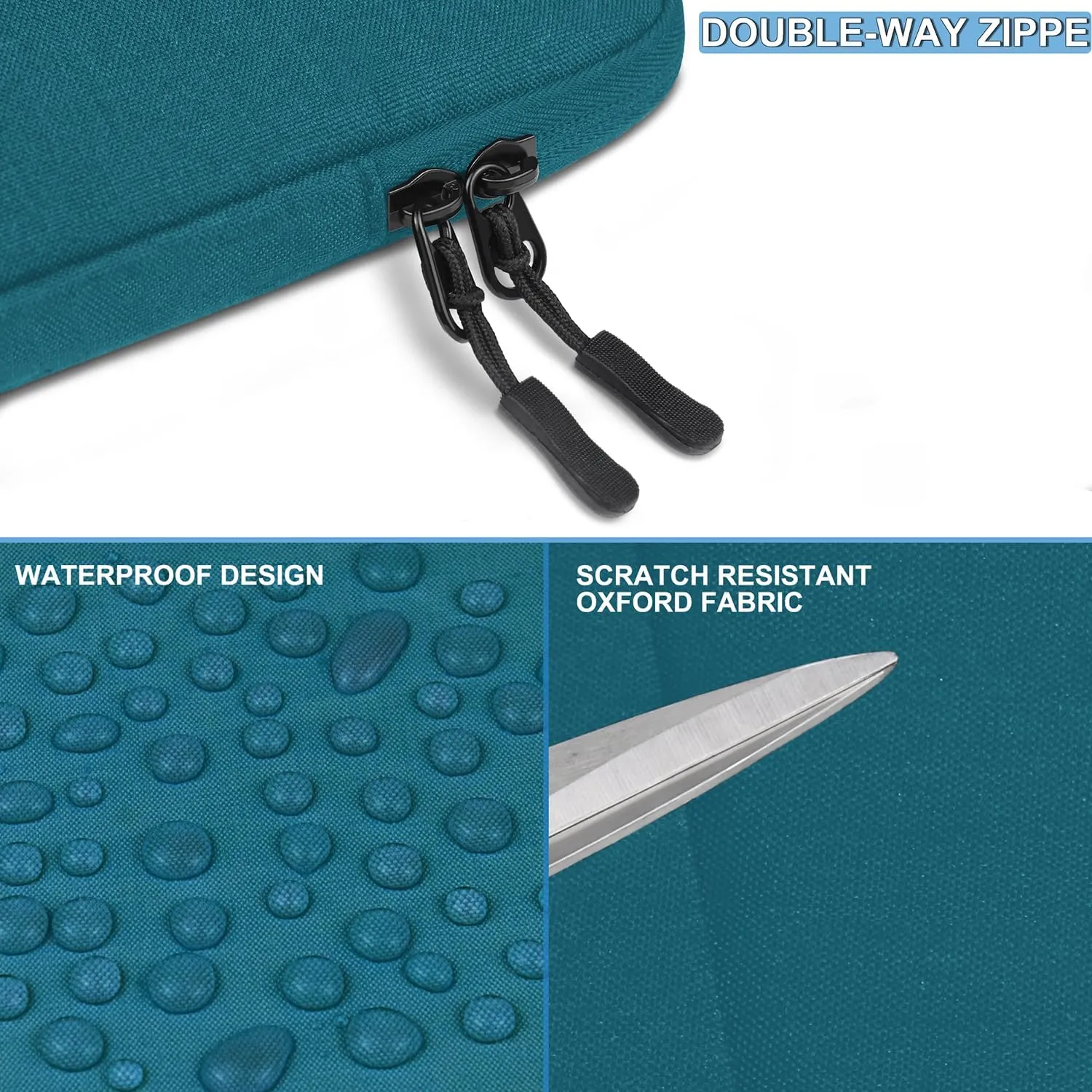 Laptop Sleeve Bag 13.3 inch, Shockproof Protective Computer Cover with Accessories Pocket, Portable Laptop Case Compatible with MacBook Air/Pro 13-13.3 inch, Compatible for MacBook Pro 14 inch, Cyan