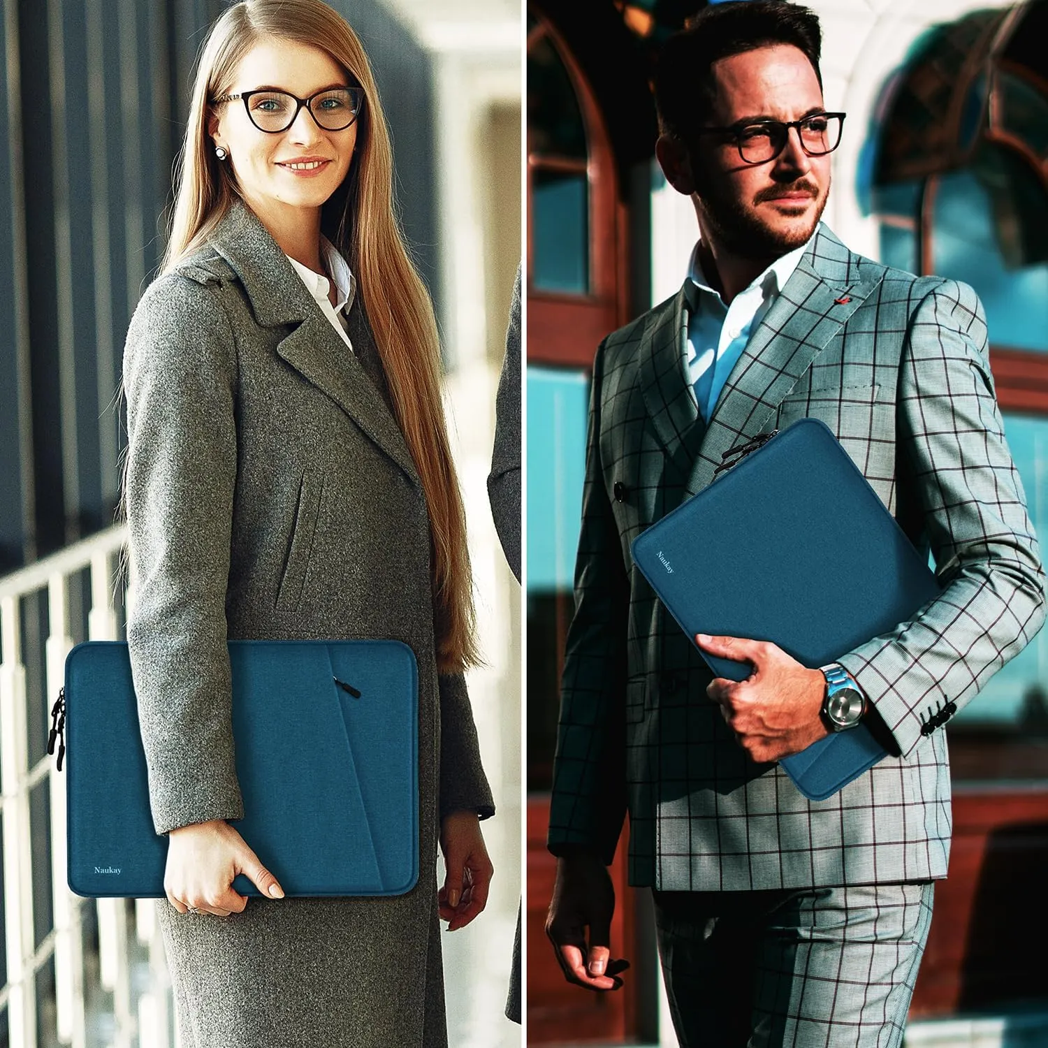 Laptop Sleeve Bag 13.3 inch, Shockproof Protective Computer Cover with Accessories Pocket, Portable Laptop Case Compatible with MacBook Air/Pro 13-13.3 inch, Compatible for MacBook Pro 14 inch, Cyan