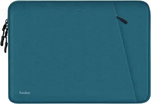 Laptop Sleeve Bag 13.3 inch, Shockproof Protective Computer Cover with Accessories Pocket, Portable Laptop Case Compatible with MacBook Air/Pro 13-13.3 inch, Compatible for MacBook Pro 14 inch, Cyan