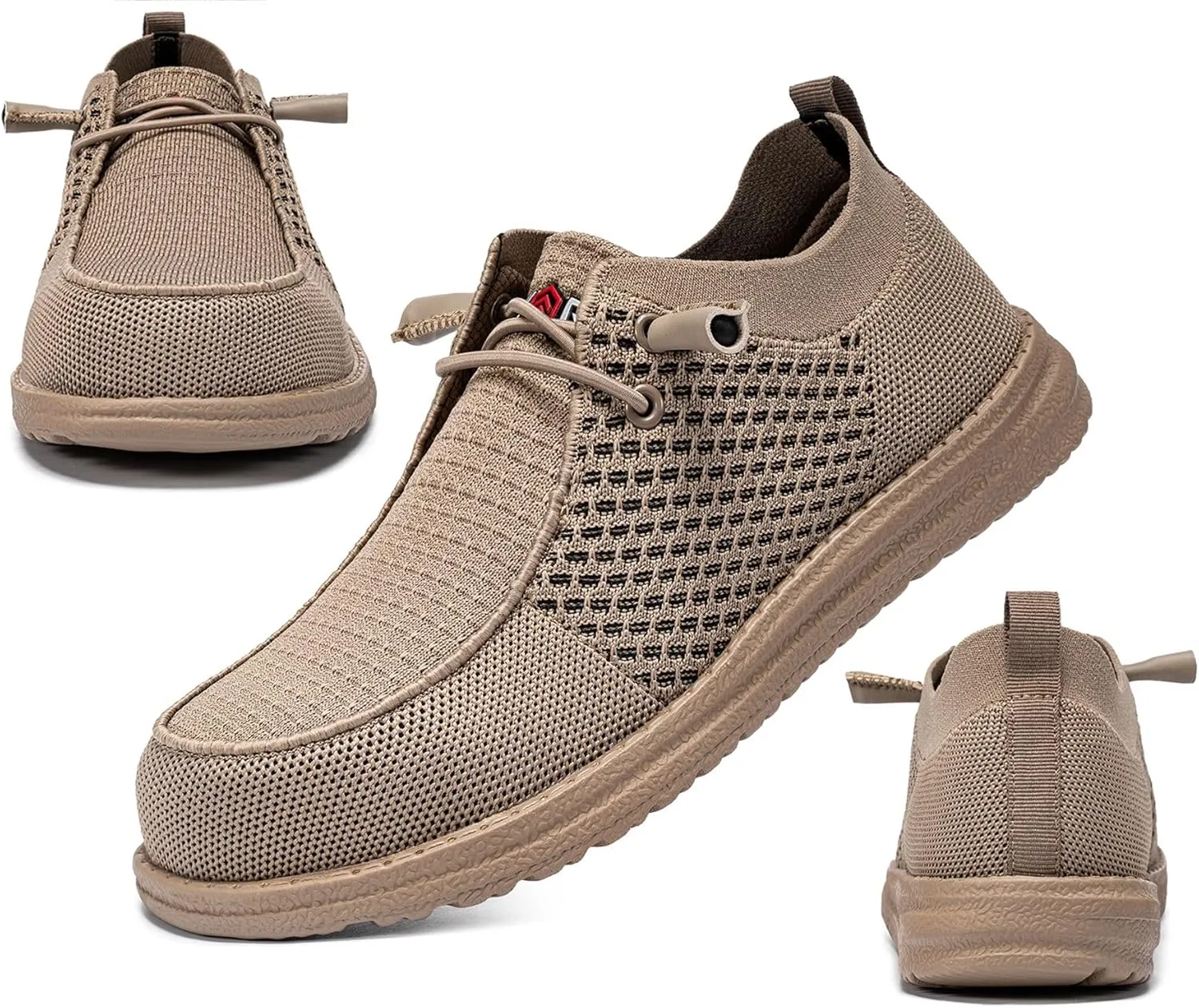LARNMERN Slip On Steel Toe Shoes Men Lightweight Comfortable Lounging Walking Sneakers Steel Toe Loafers
