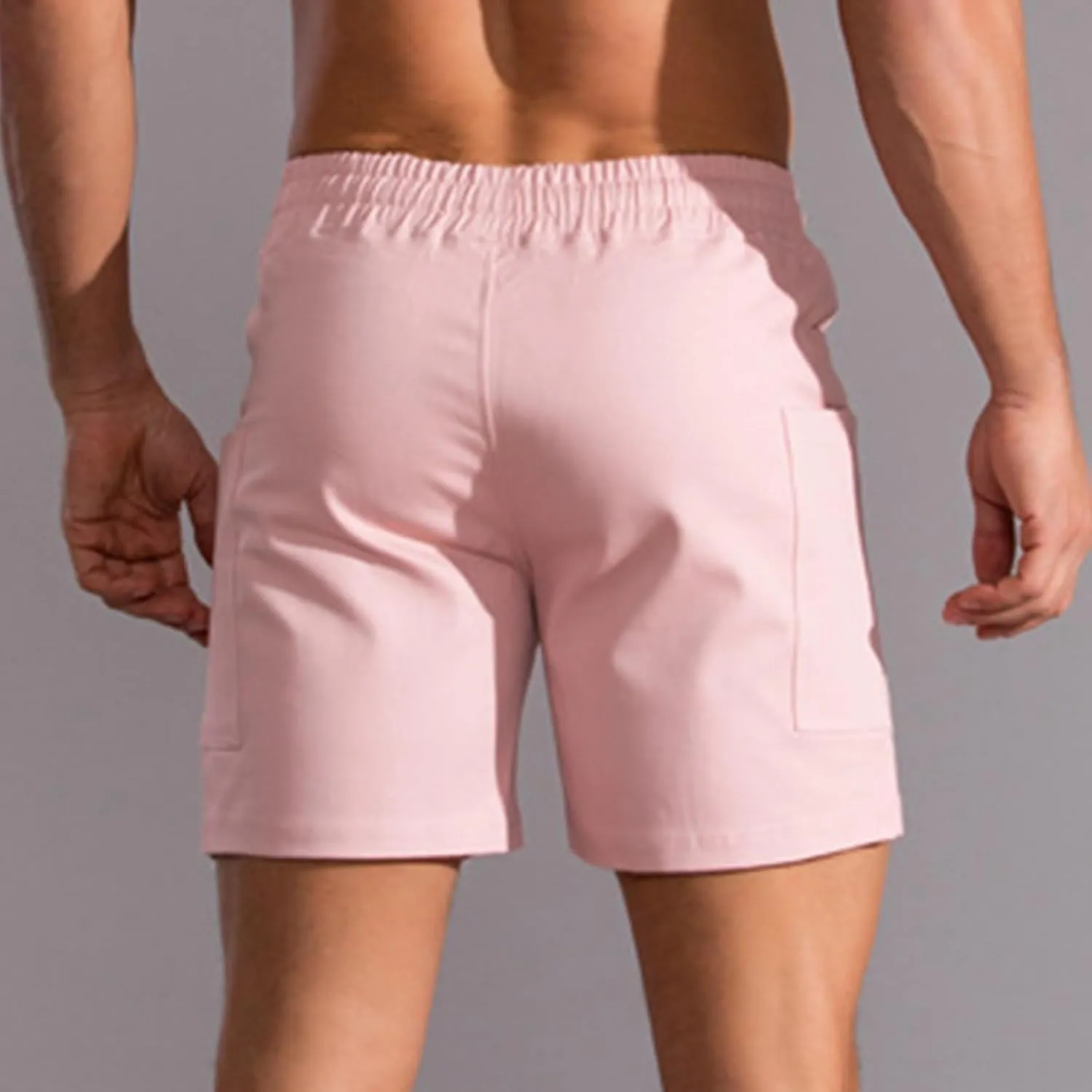Lastesso Running Shorts Men Casual Flat Front Shorts Cotton Lightweight Running Shorts with Pockets Athletic Shorts Summer