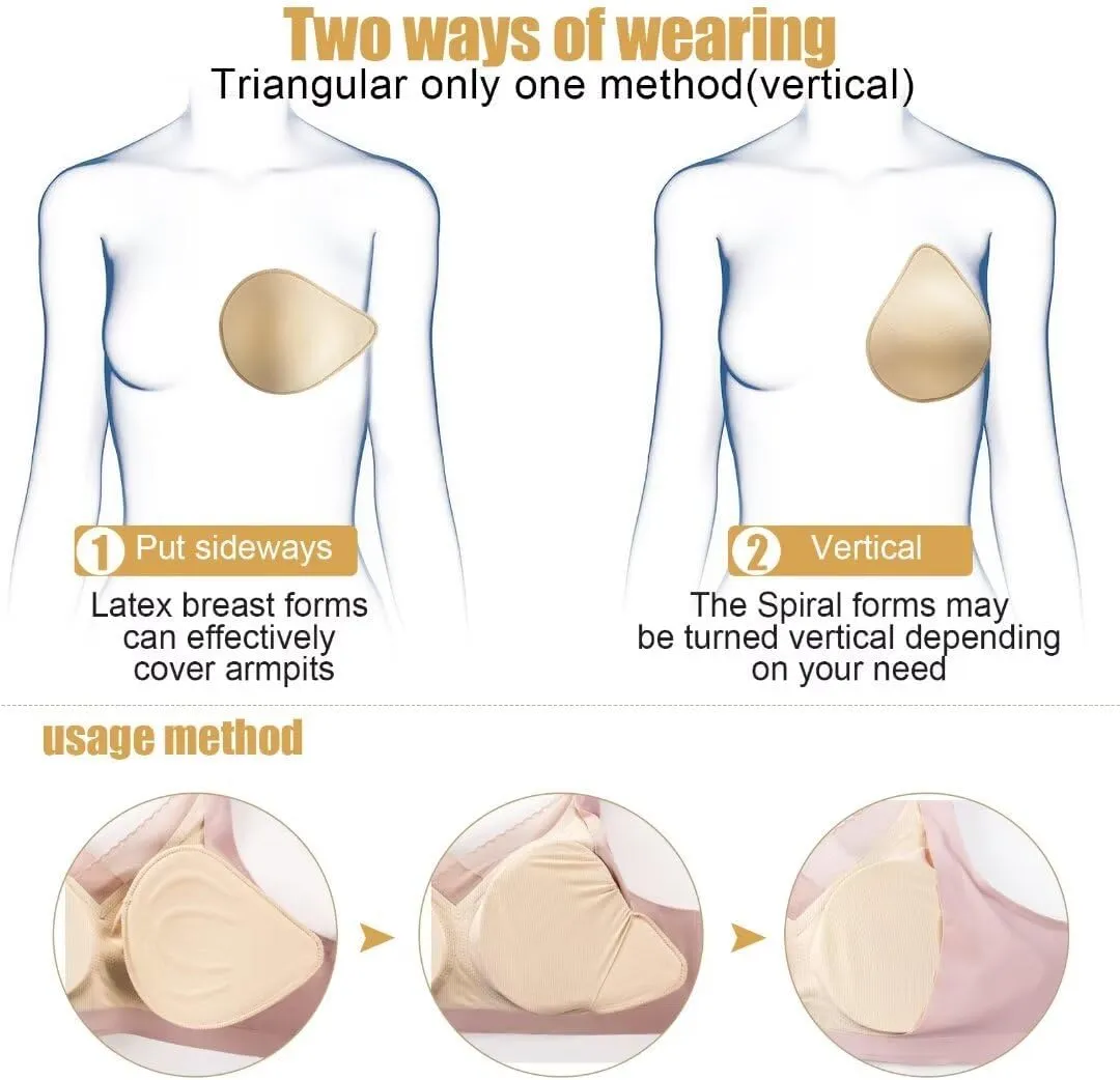 Latex Foam Mastectomy Breast Prosthesis Breast Forms lightweight Ventilation used Women Pocket post-surgery Bra