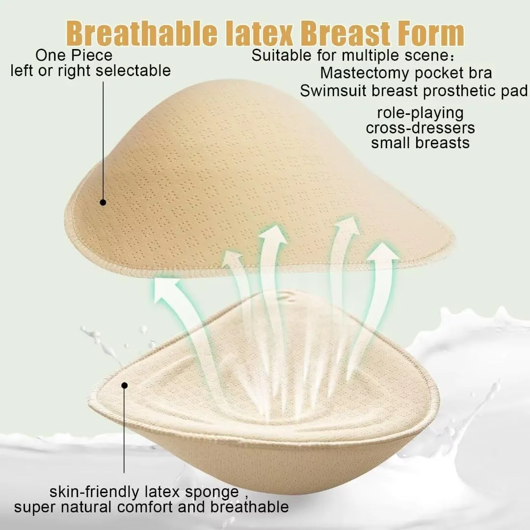 Latex Foam Mastectomy Breast Prosthesis Breast Forms lightweight Ventilation used Women Pocket post-surgery Bra