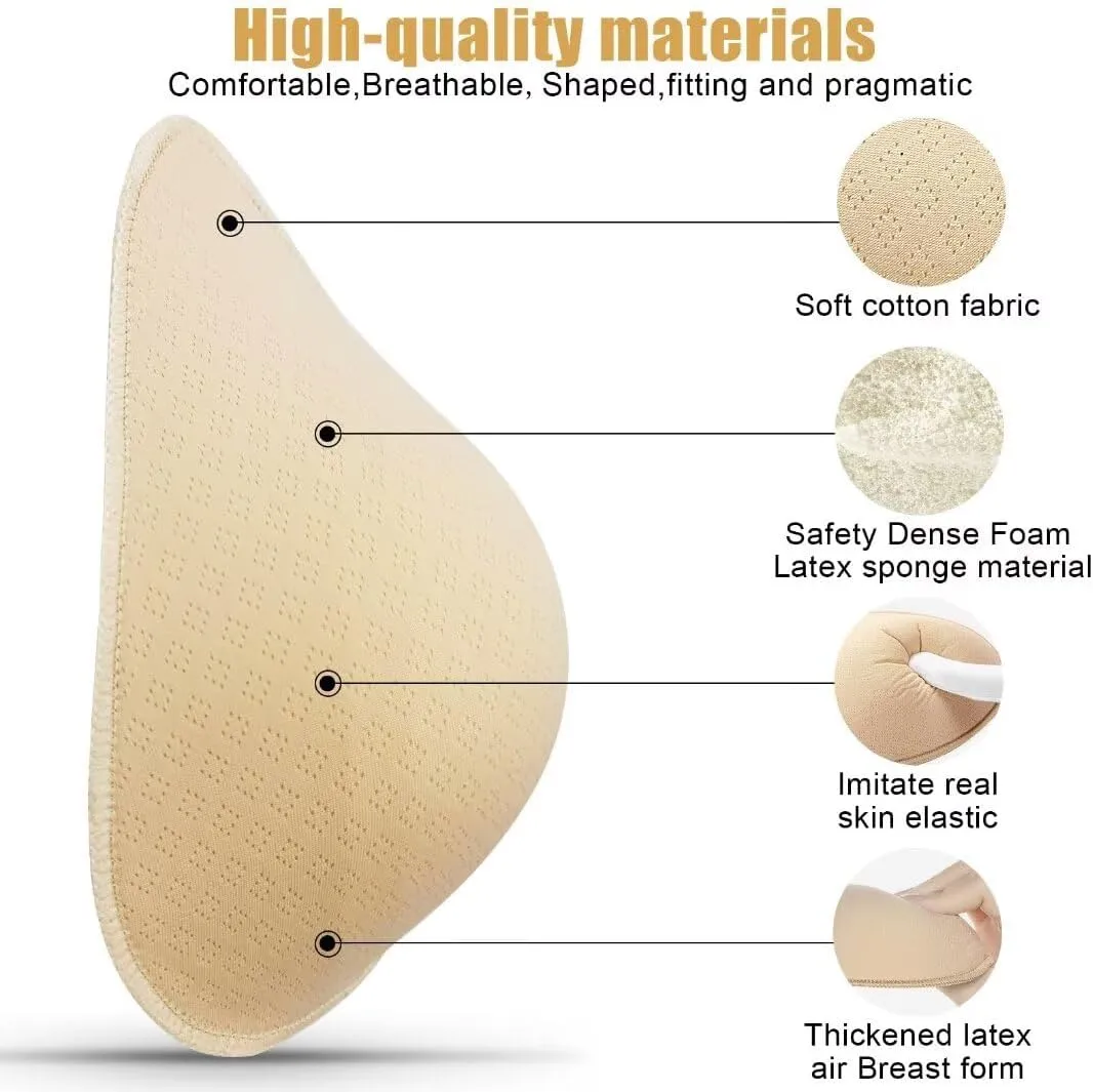 Latex Foam Mastectomy Breast Prosthesis Breast Forms lightweight Ventilation used Women Pocket post-surgery Bra