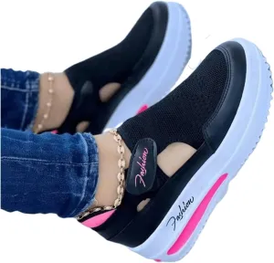 Lausiuoe Women's Fashion Sneakers Slip On Low Top Leather Shoes Casual Lightweight Comfortable Walking Flat Loafers