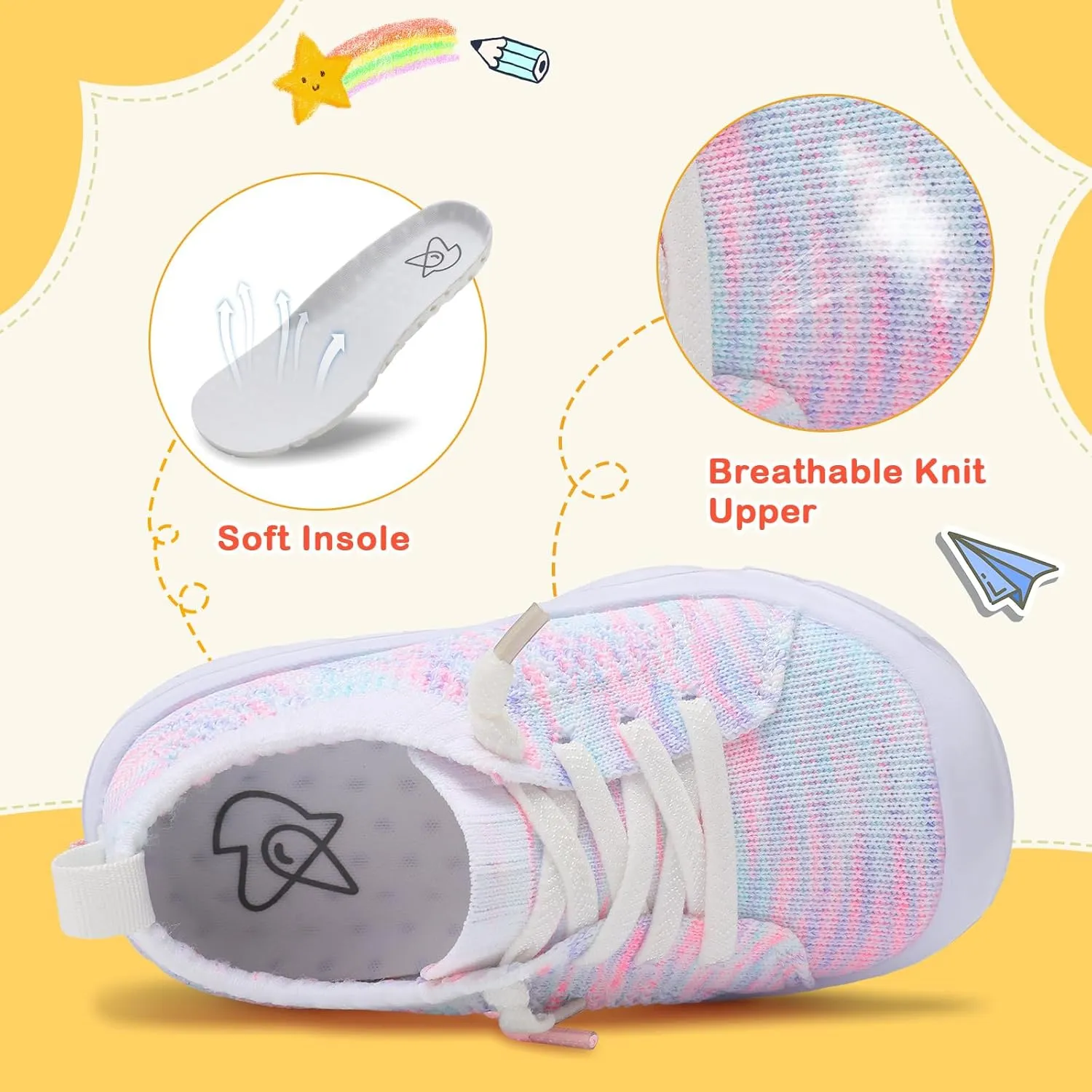 LeIsfIt Toddler Shoes Boys Girls Barefoot Shoes Kids Breathable Sneakers Tennis Shoes Slip on Shoes