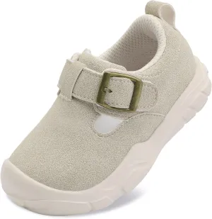 LeIsfIt Toddler Shoes Girls Boys Wide Barefoot Shoes Kids Lightweight Fashion Suede Sneakers for Walking Running Tennis