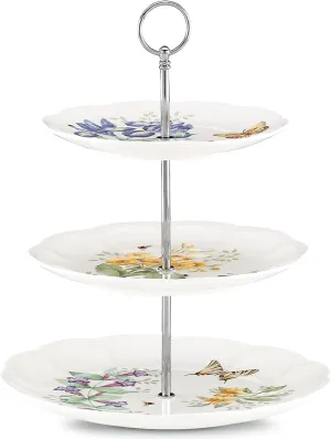 Lenox Butterfly Meadow 3-Tiered Server, 4.10 LB, Multi