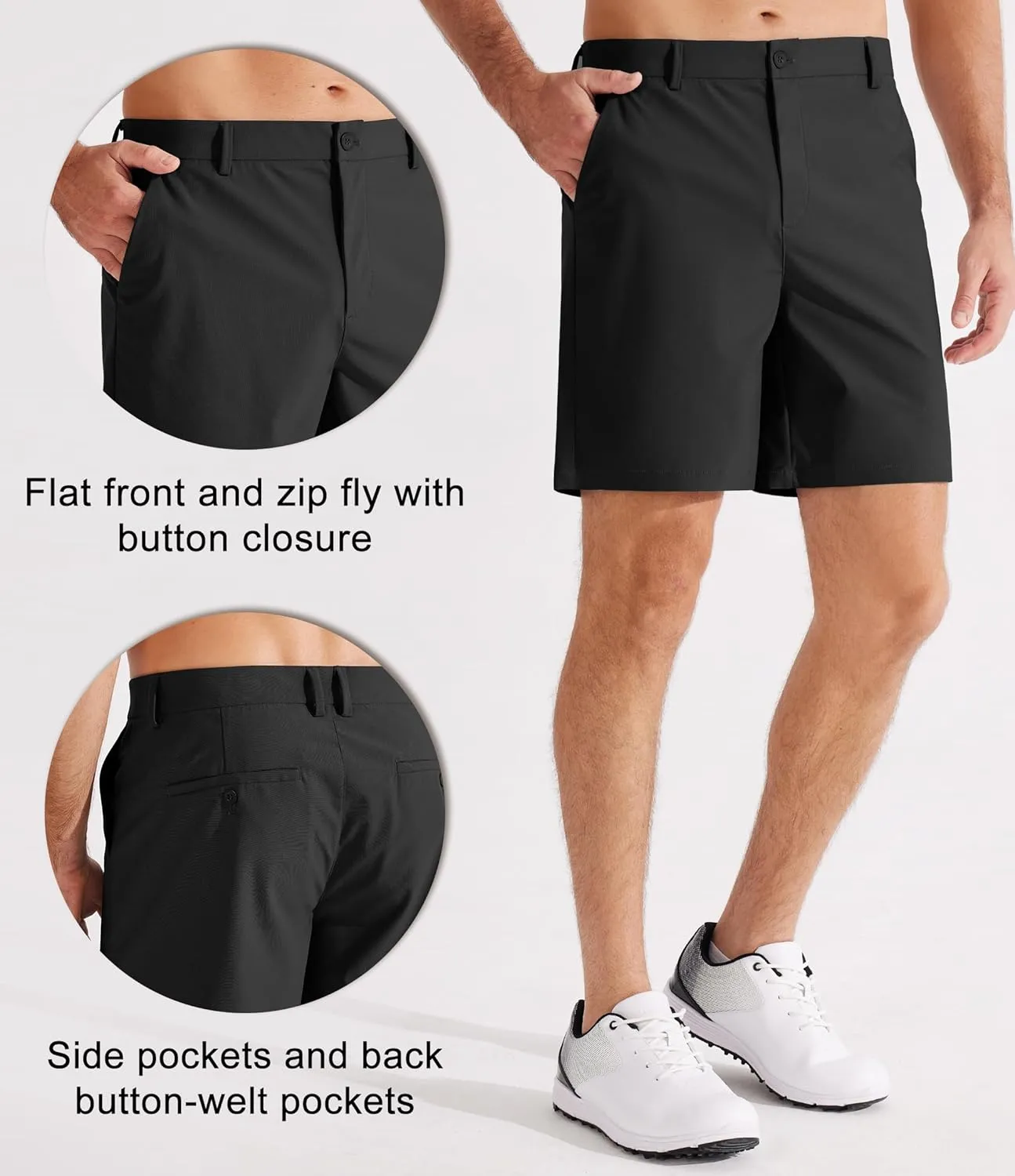Libin Golf Shorts Men Dress Shorts Casual Work Flat Front Shorts 7" 9" Stretch Lightweight