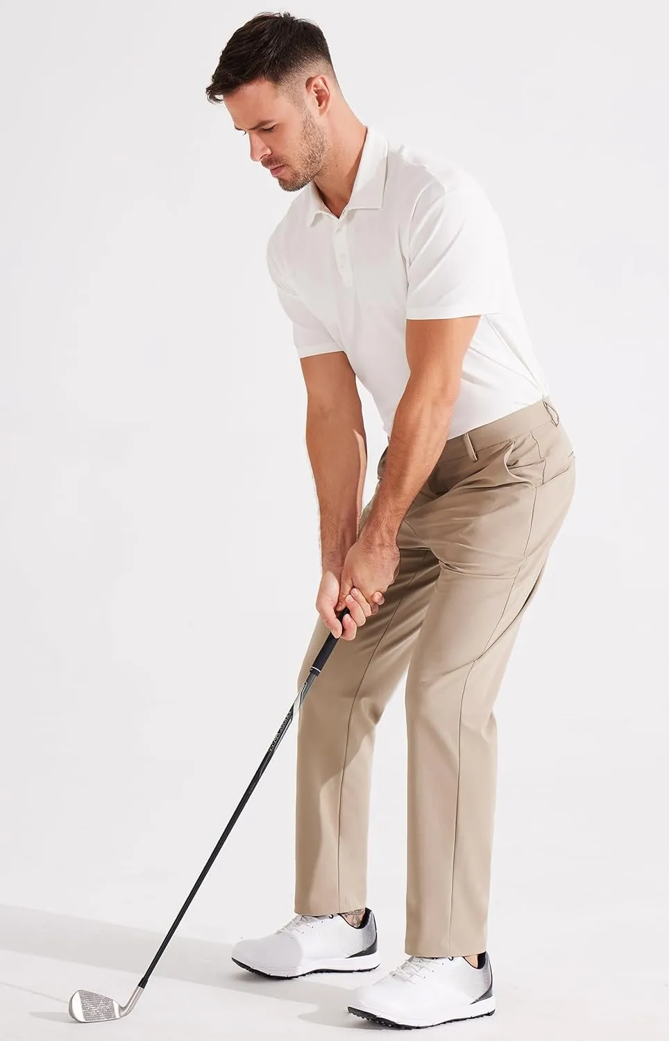 Libin Men's Golf Pants Classic Fit Flat Front Work Dress Pants 29" 31" 33" Stretch Casual Pants Lightweight with Pockets