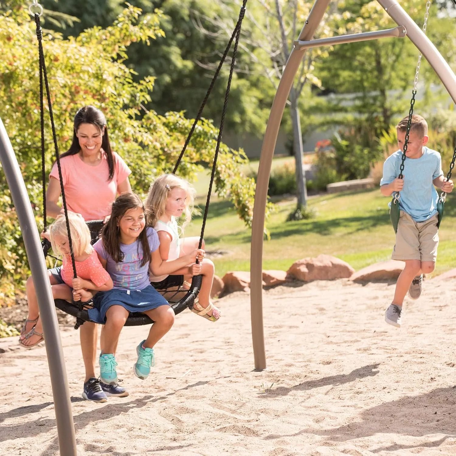 Lifetime 90804 Adventure Tower Swing Set with Spider Swing, Earthtone
