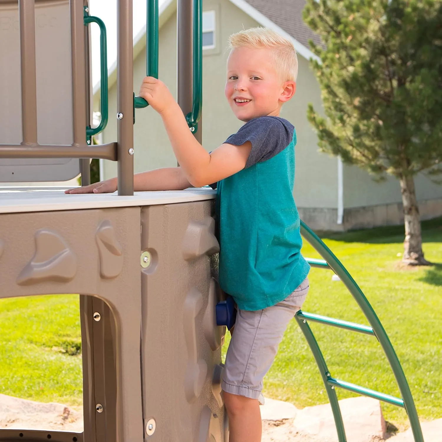 Lifetime 90804 Adventure Tower Swing Set with Spider Swing, Earthtone
