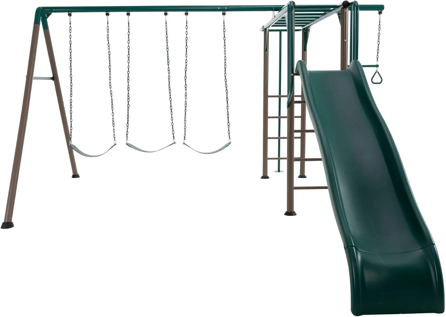 Lifetime 91028 Monkey Bar Adventure Swing Set - Earth Tone Colors & 91088 Geometric Dome Climber Jungle Gym, 5.5' High x 11' Wide, Berry & Brown, 66-Inch