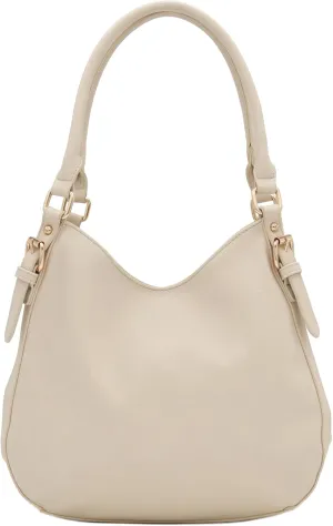 Lightweight 3 Compartment Faux Leather Medium Hobo Bag