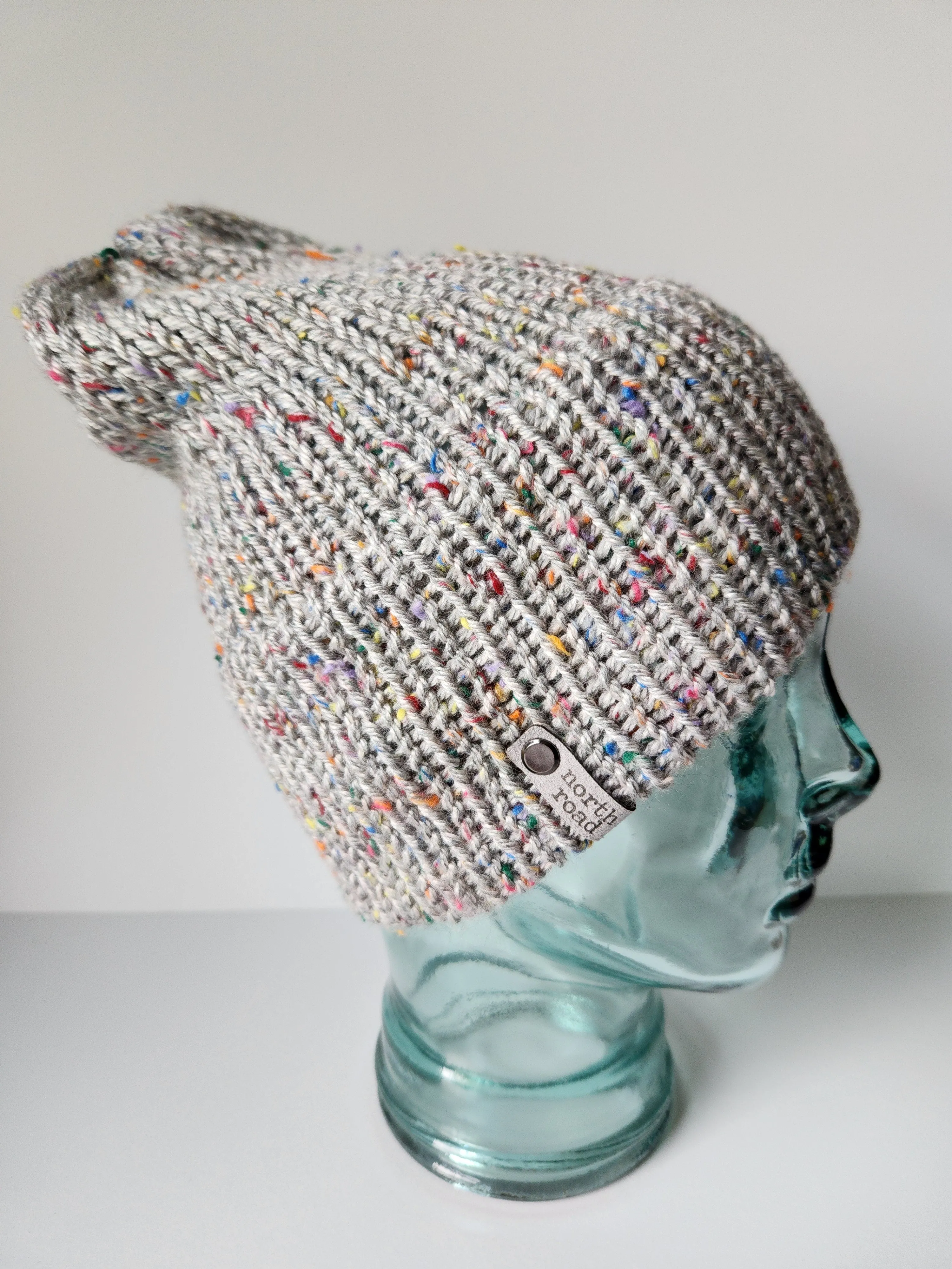 Lightweight Hat, Folded Double Brim Wool Free, Light Gray Speckle