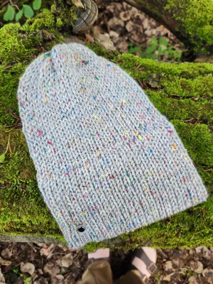 Lightweight Hat, Folded Double Brim Wool Free, Light Gray Speckle