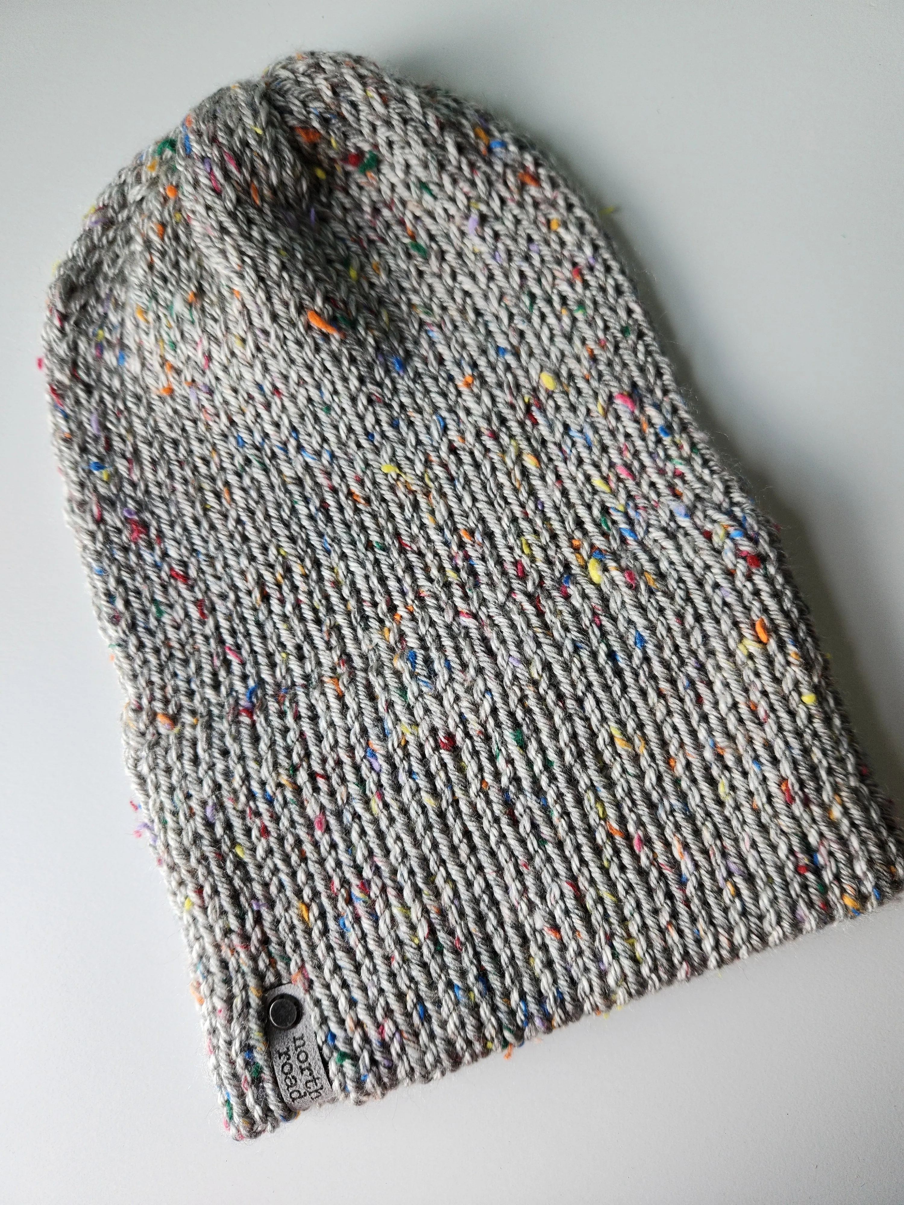 Lightweight Hat, Folded Double Brim Wool Free, Light Gray Speckle