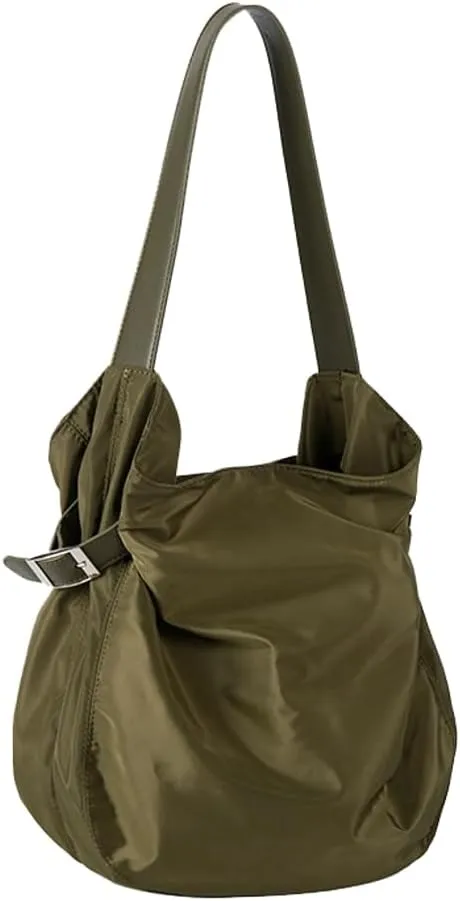 Lightweight Nylon Tote Bag for Women 2025 Slouchy Pleated Hobo Shoulder Bag Purses and Handbags for Travel Gym