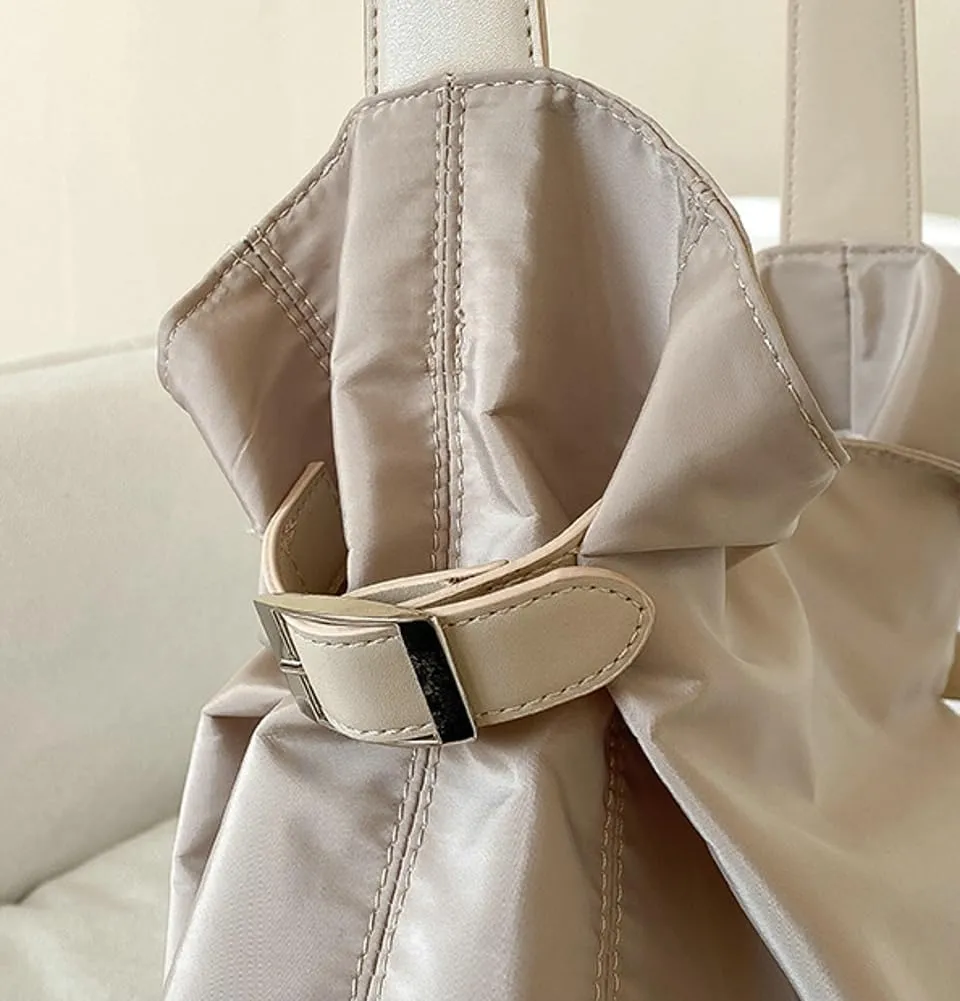 Lightweight Nylon Tote Bag for Women 2025 Slouchy Pleated Hobo Shoulder Bag Purses and Handbags for Travel Gym