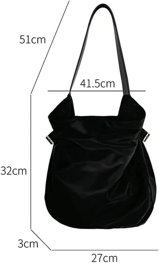Lightweight Nylon Tote Bag for Women 2025 Slouchy Pleated Hobo Shoulder Bag Purses and Handbags for Travel Gym