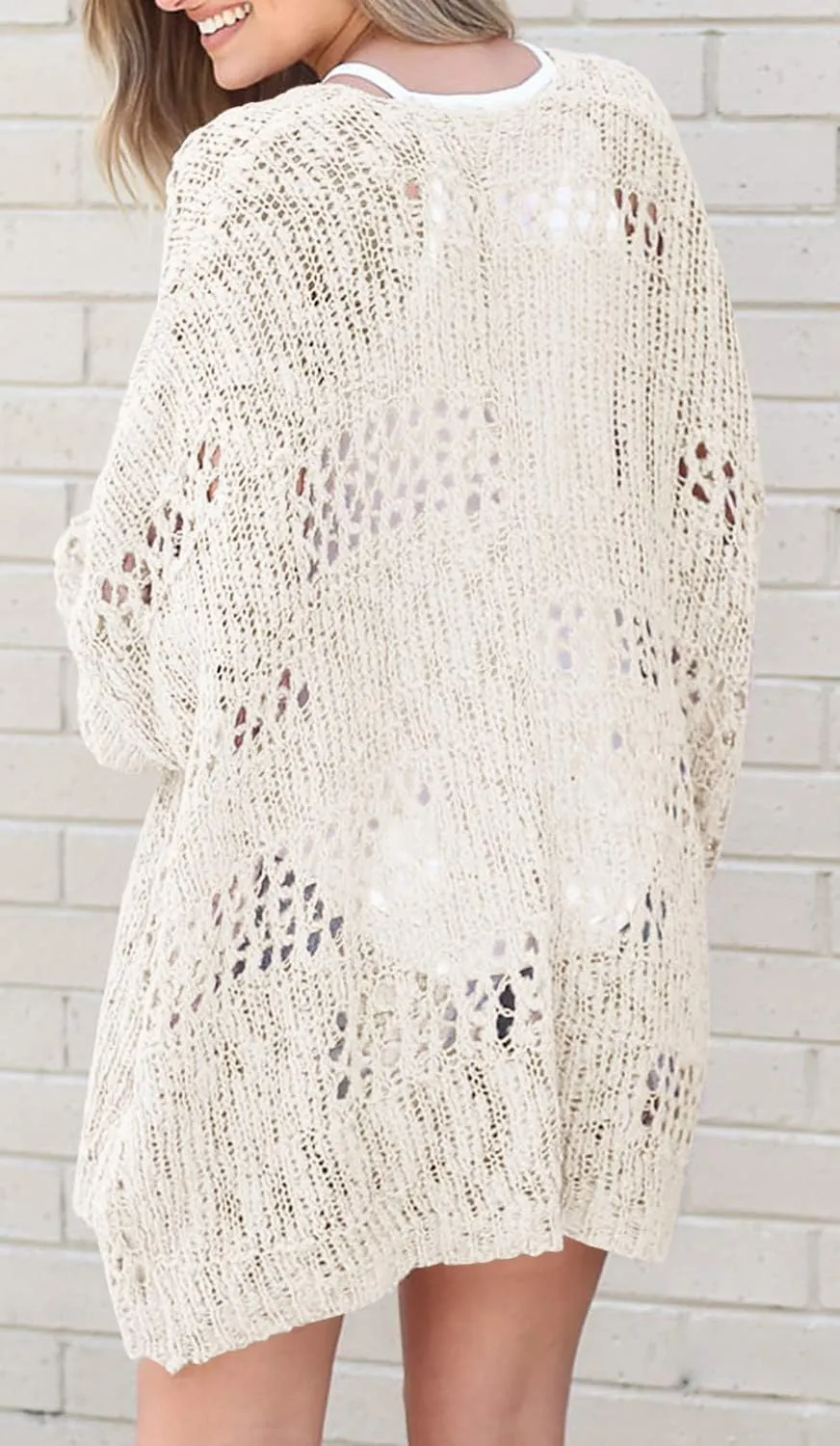 Lightweight Summer Cardigan for Women Spring Netted Crochet Cardigans Sweaters