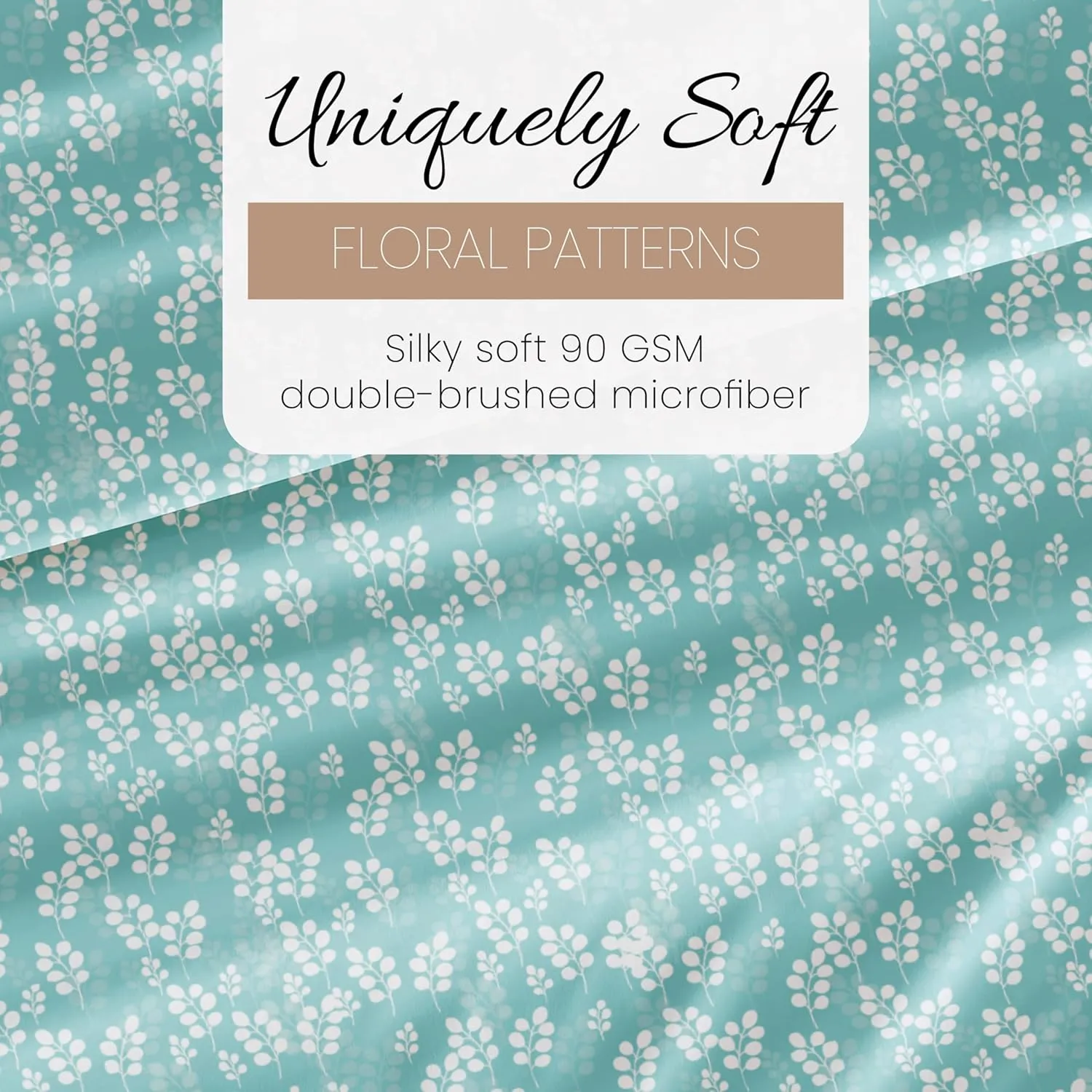 Linen Market Double-Brushed Patterned Microfiber Twin Sheet Set 3 Piece – Oeko-TEX Certified Ultra Soft & Wrinkle-Free - 16" Deep Pocket Sheets - Easy Care Twin Size - Wheatfield Pale Blue