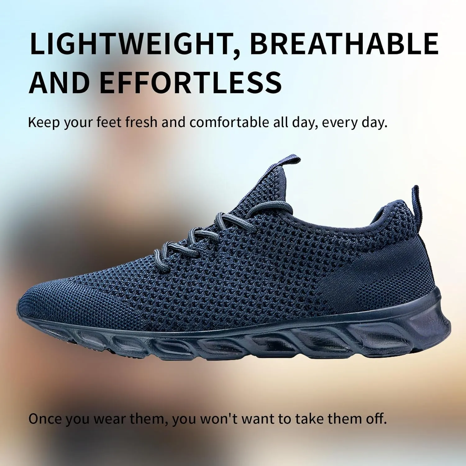 Linenghs Mens Running Shoes Tennis Gym Sneakers Casual Slip On Walking Lightweight Athletic Workout Breathable Fashion Sports Shoes