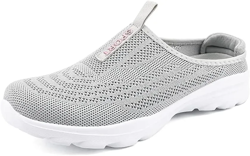 LLTMALL Women's Lightweight Closed Toe Slippers Slip-on Backless Sneakers Mesh Mule Shoes