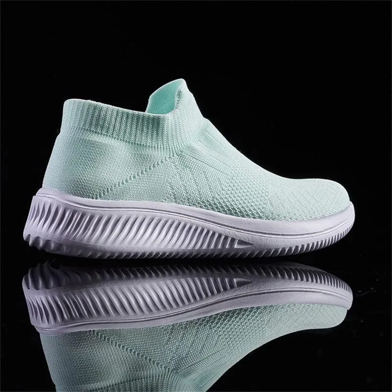 LLTMALL Women's Sock Walking Sneakers Lightweight Breathable Slip On Knitted Mesh Shoes for Outdoor