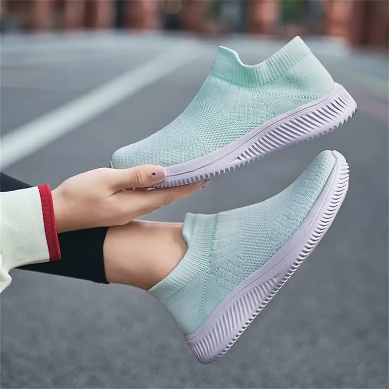 LLTMALL Women's Sock Walking Sneakers Lightweight Breathable Slip On Knitted Mesh Shoes for Outdoor