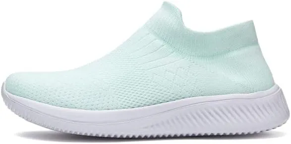 LLTMALL Women's Sock Walking Sneakers Lightweight Breathable Slip On Knitted Mesh Shoes for Outdoor
