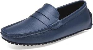 Loafer Shoes for Men Genuine Leather Stitching Details Penny Loafer Flat Heel Comfortable Flexible Driving Slip On for Any Attire