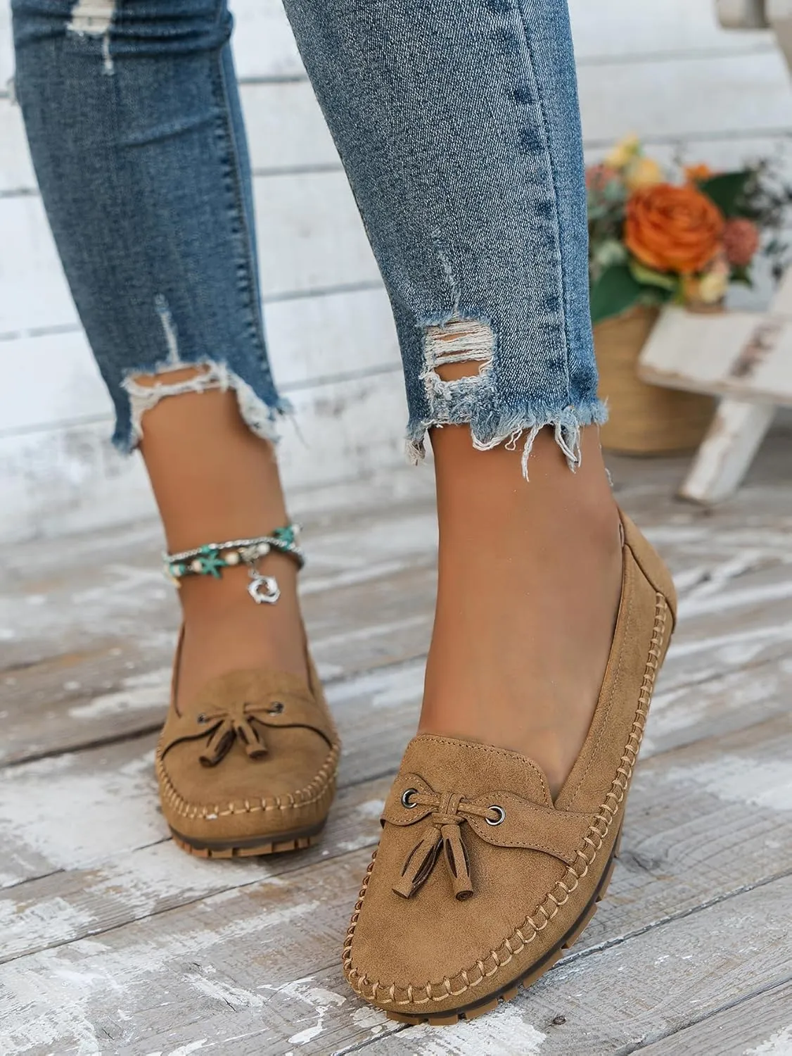Loafers for Women Business Casual Flats Shoes Comfortable Lightweight Penny Loafers Slip On Work Flats Dress Shoes