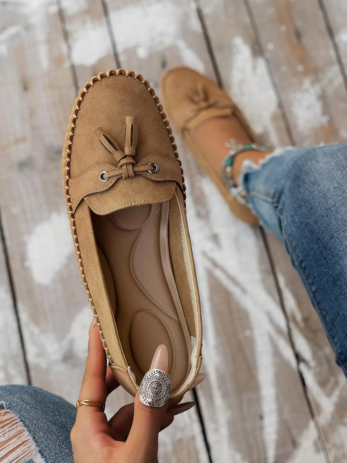 Loafers for Women Business Casual Flats Shoes Comfortable Lightweight Penny Loafers Slip On Work Flats Dress Shoes