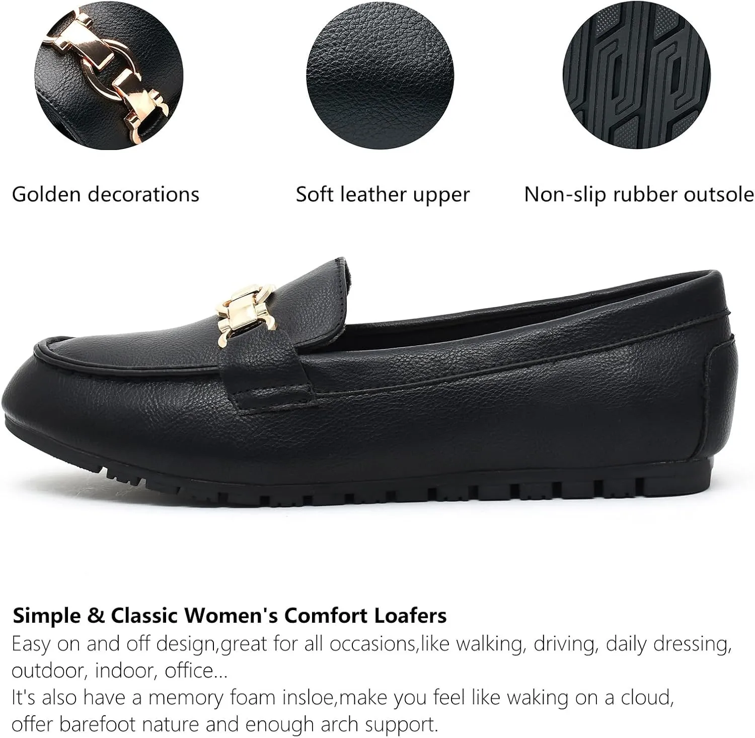 Loafers for Women Business Casual Shoes Comfortable & Lightweight Penny Loafers Slip On Work Flats
