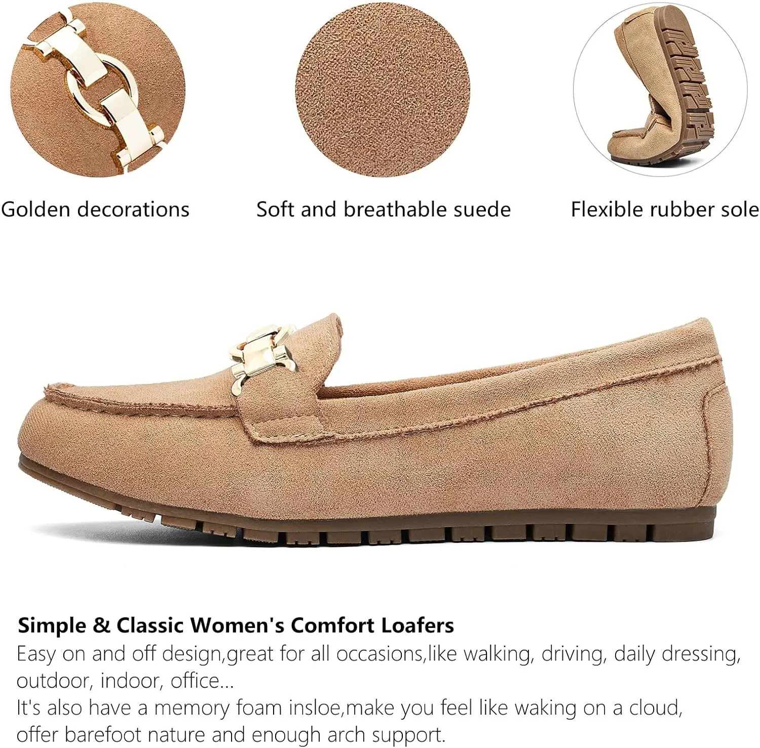 Loafers for Women Business Casual Shoes Comfortable & Lightweight Penny Loafers Slip On Work Flats