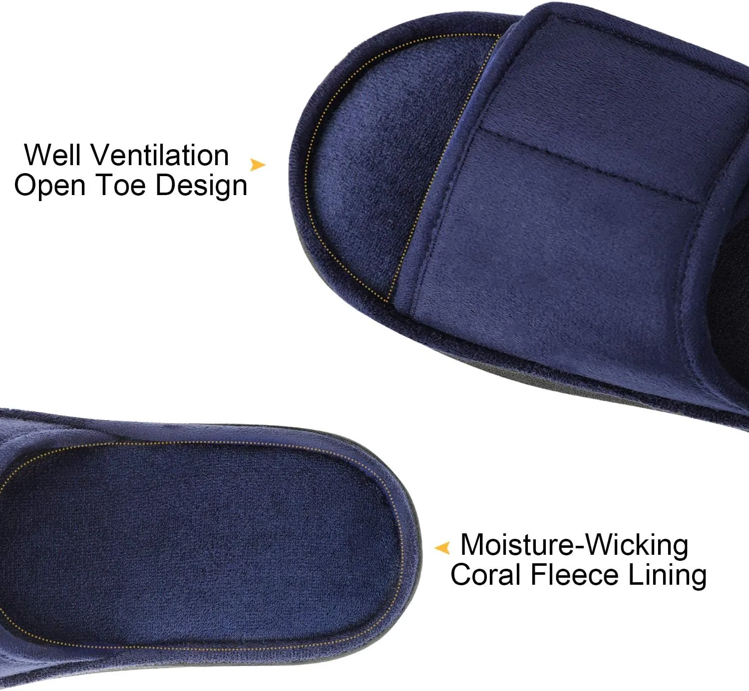LongBay Men's Comfy Memory Foam Slide Slippers Breathable Micro Suede House Shoes