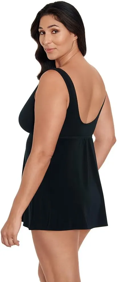 Longitude Women's Swimwear Cowl Neck Soft Cup Long Torso Swimdress