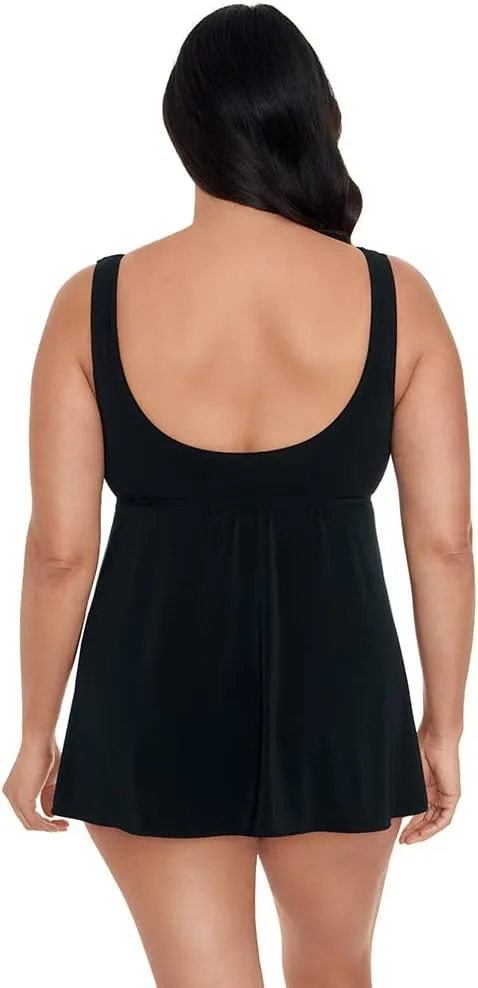 Longitude Women's Swimwear Cowl Neck Soft Cup Long Torso Swimdress