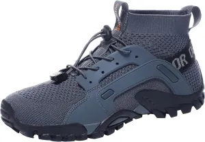 LOUECHY Men's Hiking Shoes Slip-On Walking Shoes Breathable Sock Sneakers
