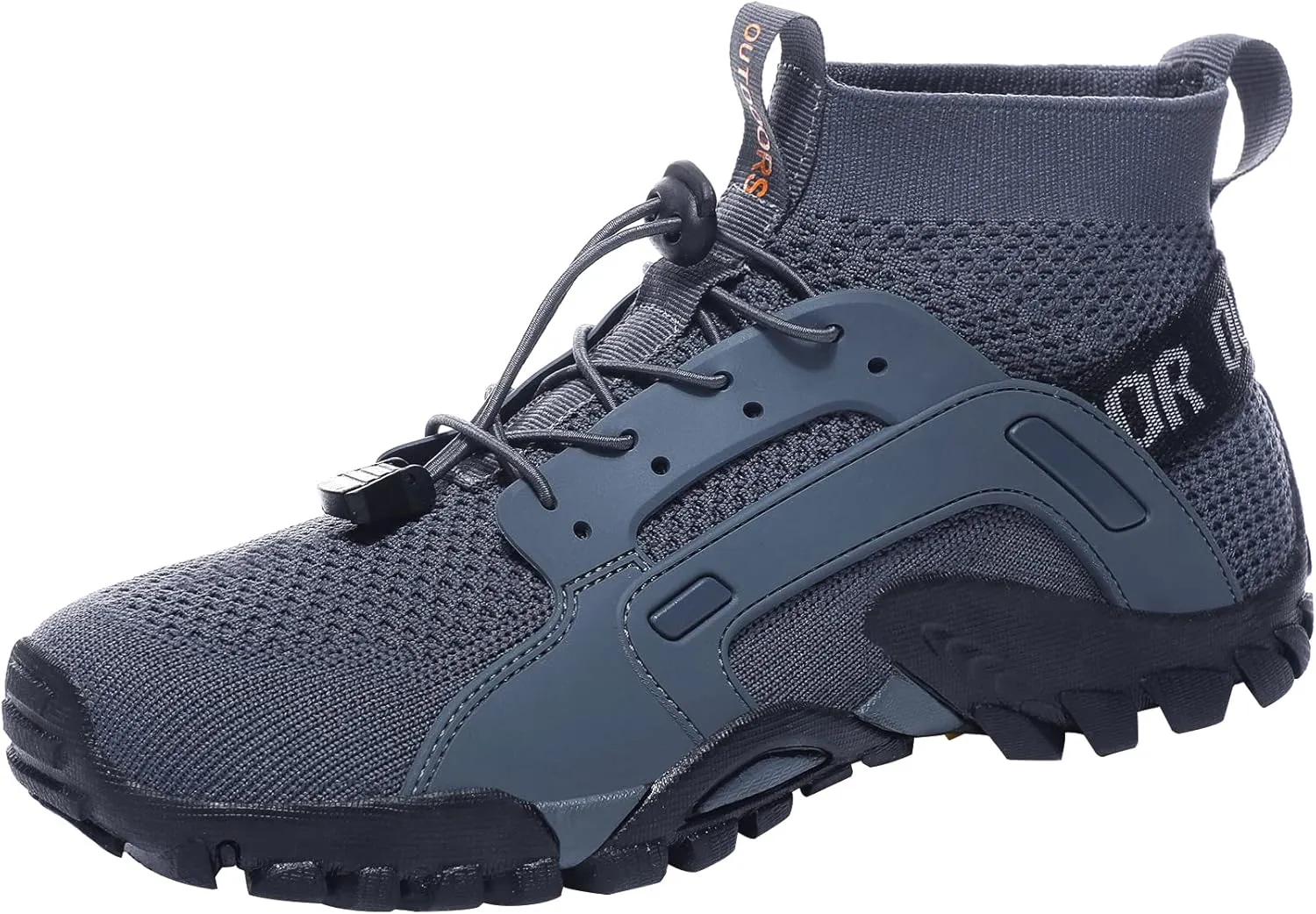 LOUECHY Men's Hiking Shoes Slip-On Walking Shoes Breathable Sock Sneakers