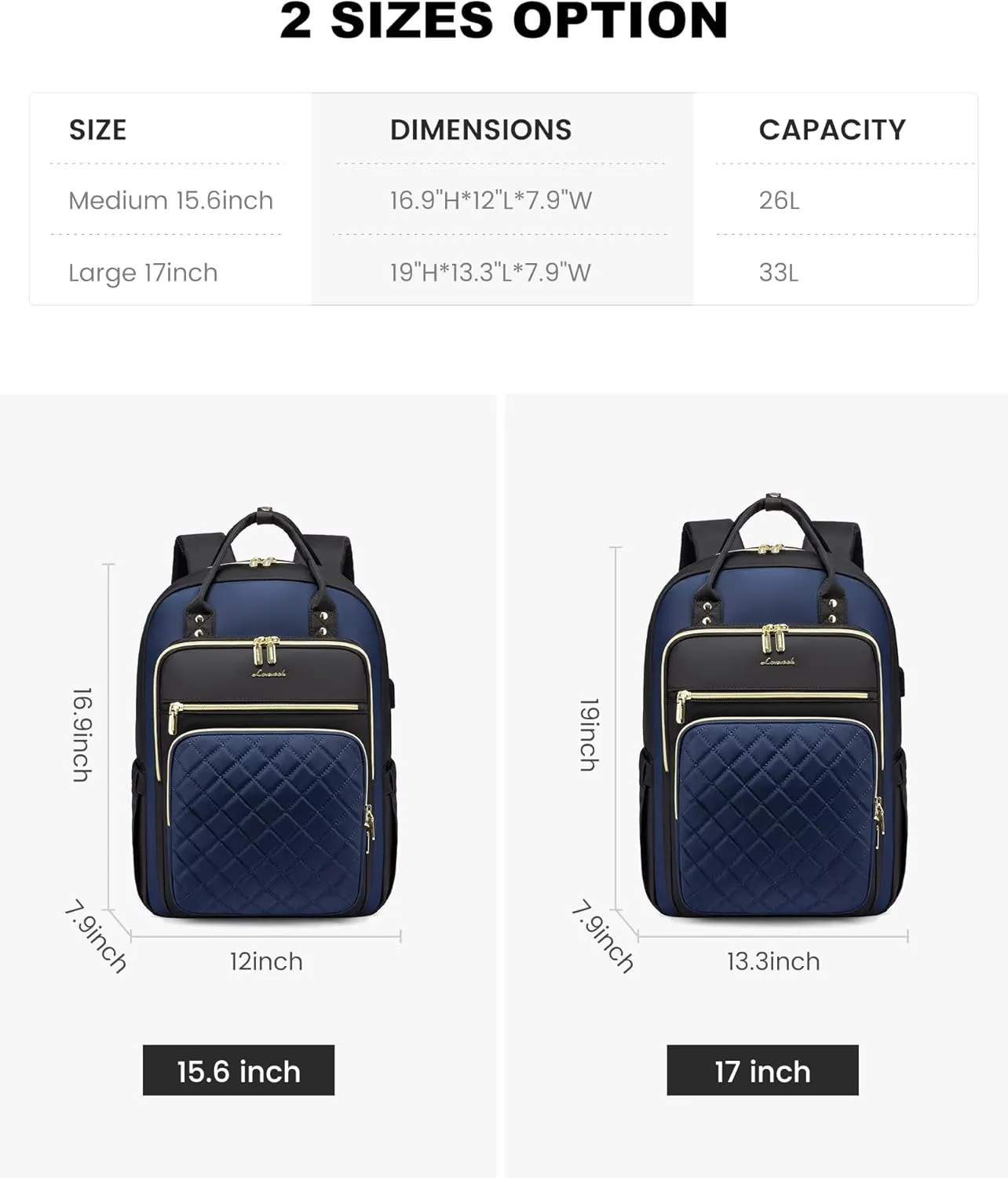 LOVEVOOK Laptop Backpack for Women, Fashion Travel Work Commuter Backpack Purse with USB Port, Lightweight Casual Daypacks, Nurse Teacher College Computer Bag, Fit 15.6" Laptop