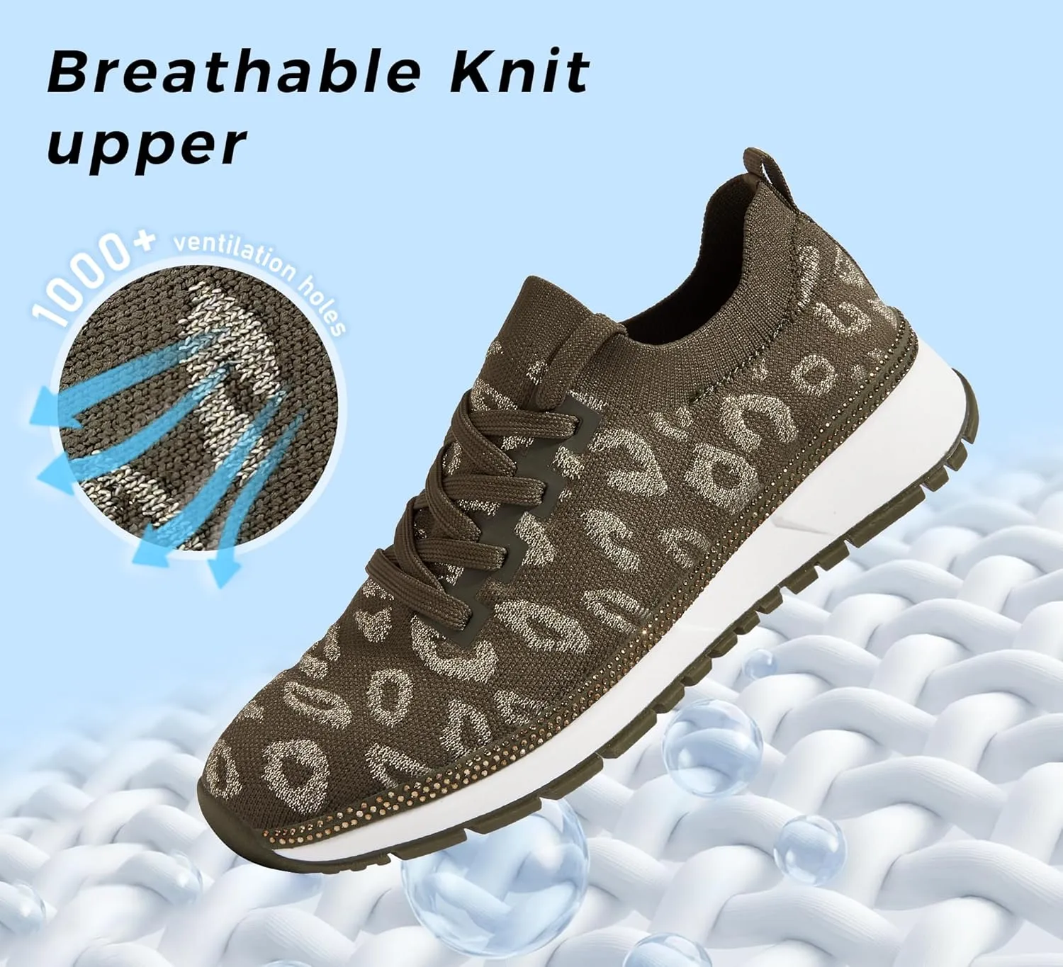 LUCKY STEP Women 's Mesh Slip on Sneaker Elastic Sock Knit Comfortable Breathable Lightweight Fashion Casual Walking Shoes
