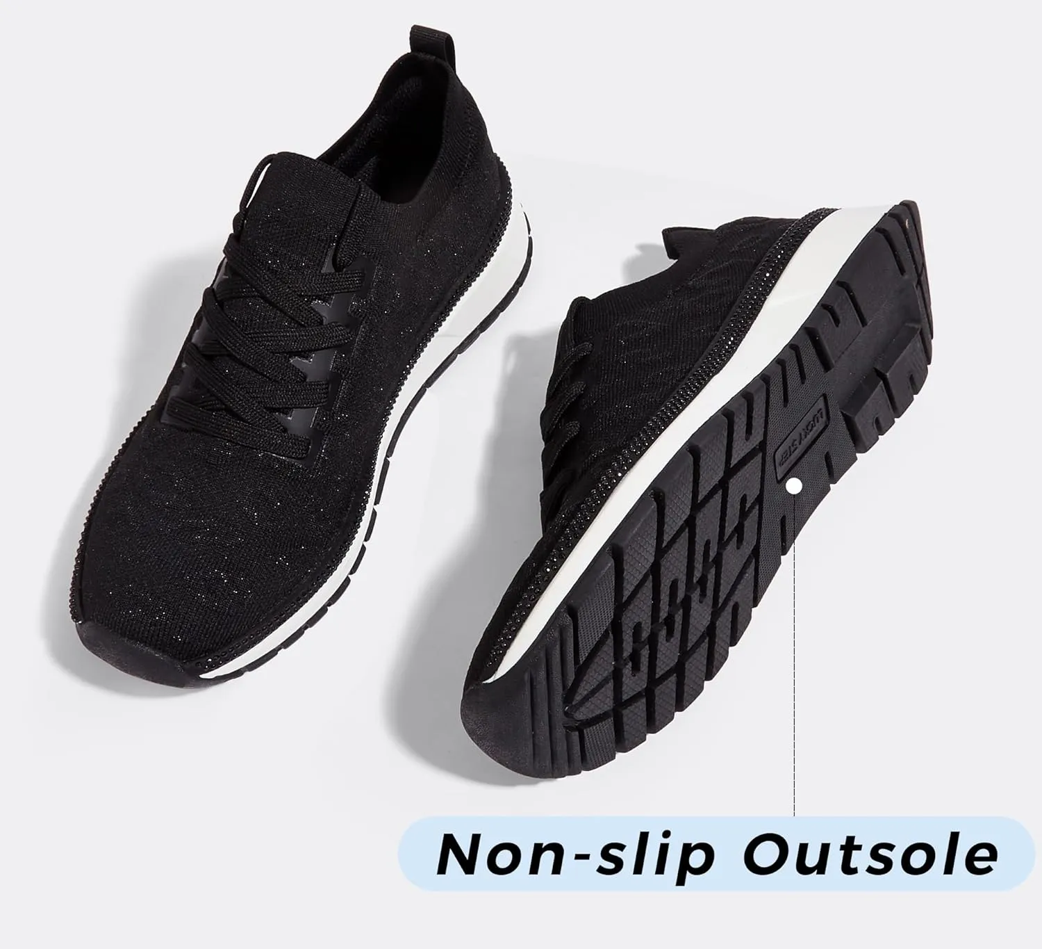 LUCKY STEP Women 's Mesh Slip on Sneaker Elastic Sock Knit Comfortable Breathable Lightweight Fashion Casual Walking Shoes