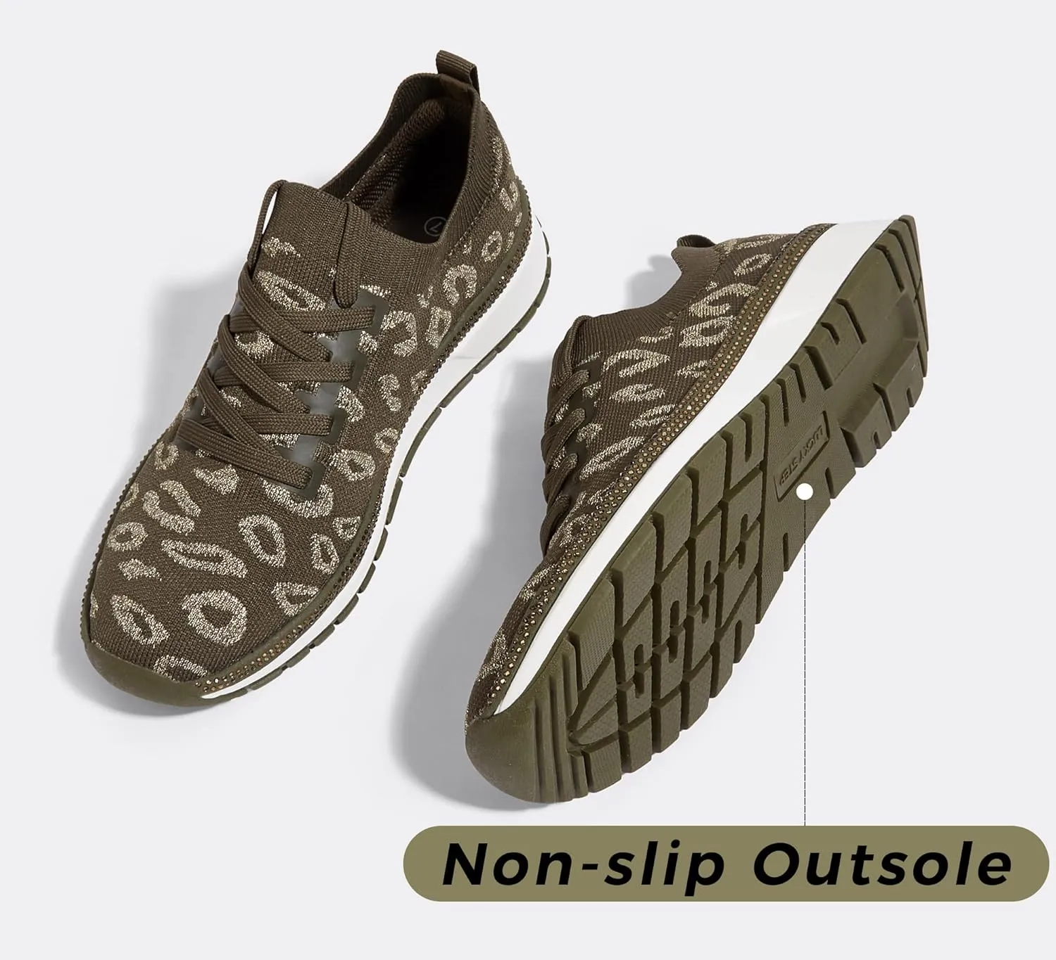 LUCKY STEP Women 's Mesh Slip on Sneaker Elastic Sock Knit Comfortable Breathable Lightweight Fashion Casual Walking Shoes